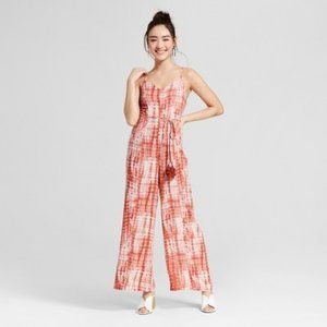 Xhilaration Pink and White Jumpsuit